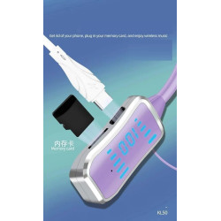 Smart King - KL50 Bluetooth Neckband Earphones, 68 Hours Playtime, LED Display, TF Card Support