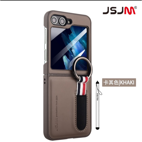 Case For Galaxy Z Flip 3 - Ring Case with Front Cover Glass ( Design - 117 )