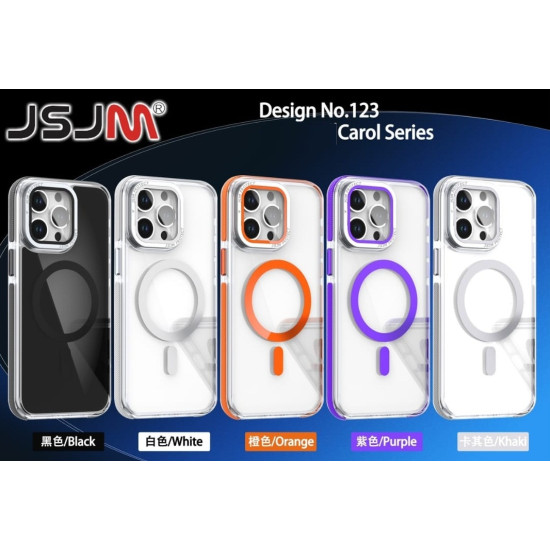 (Design-123) JSJM Mag Safe Camera Glass Stand Back Case