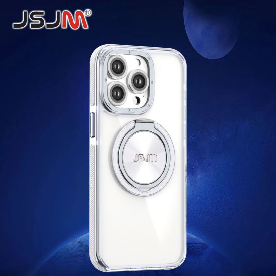 Case for iPhone 16 Pro High Quality Transparent Clear 360 Degree with Camera Stand Case with Magsafe  ( Desgin - 124 )