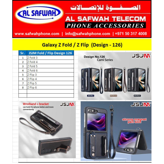 (Design-126) Grip with Stand Case with Front Cover + Stylush Pen Glass