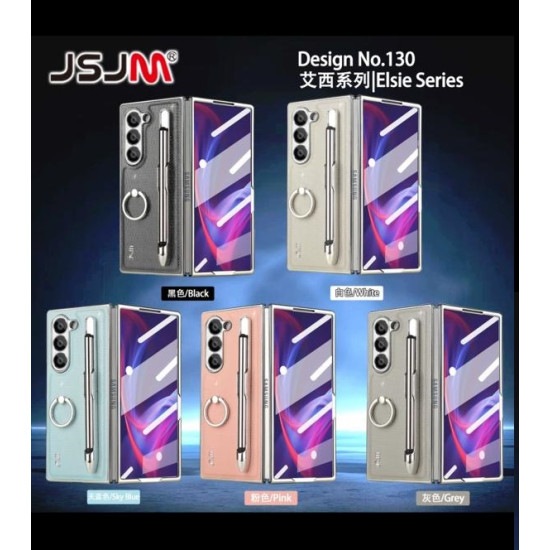 (Design-130) Magnetic Pen With Ring-JSJM Back Case With Magnetic Plating Protective Cover with Front Cover Glass