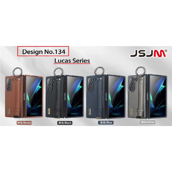 Case For Galaxy Z Fold 3 Grip with Stand Case with Front Cover Glass ( Design -134 )