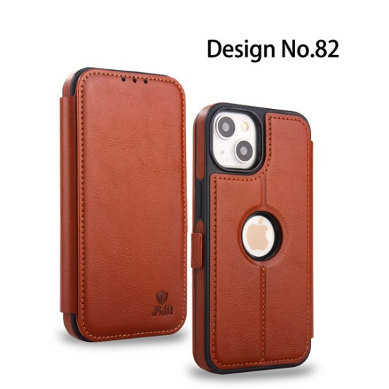 Case For iPhone 15 Pro JSJM Leather Flip Case With Card Holder For Apple iPhone 15 Pro ( Design - 82 )