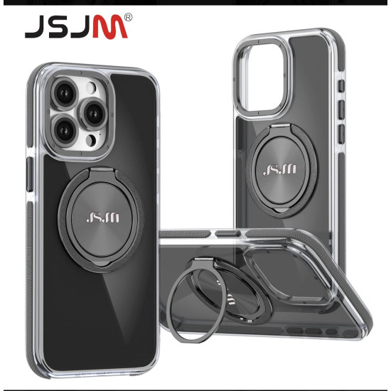 (Design-124) JSJM 360 Mag Safe + Camera Glass + Stand Back Case
