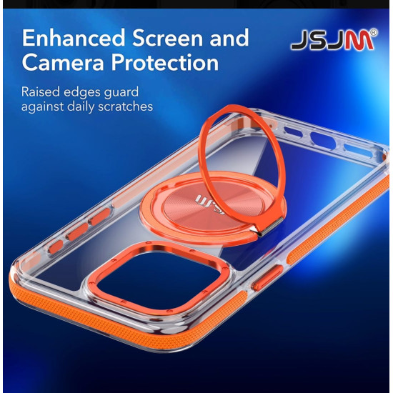 (Design-124) JSJM 360 Mag Safe + Camera Glass + Stand Back Case