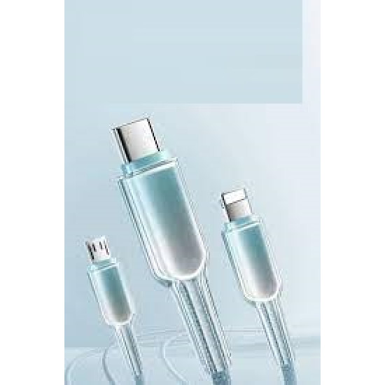 NUMBFISH - 3 in 1 Fast Charging Cable,Light-up Multi Charger Cable