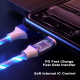 NUMBFISH - 3 in 1 Fast Charging Cable,Light-up Multi Charger Cable with LED Light 
