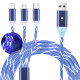 NUMBFISH - 3 in 1 Fast Charging Cable,Light-up Multi Charger Cable with LED Light 