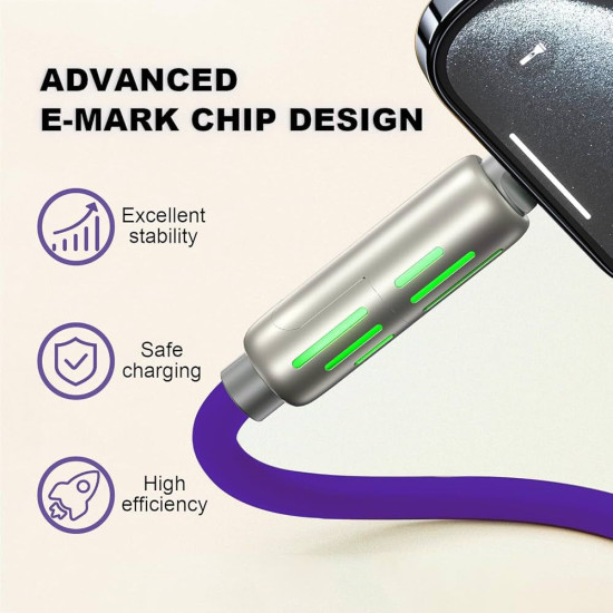 NUMBFISH - 4-in-1 USB C Cable, Multi Charger Cable with Breathing Light, Fast Charging