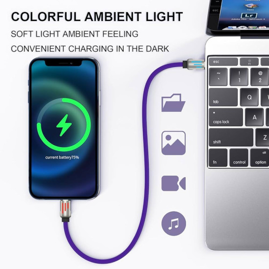 NUMBFISH - 4-in-1 USB C Cable, Multi Charger Cable with Breathing Light, Fast Charging