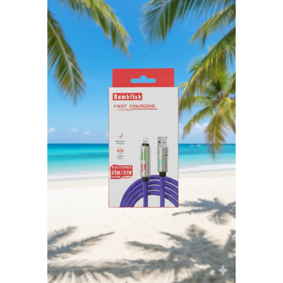 NUMBFISH - 4-in-1 USB C Cable, Multi Charger Cable with Breathing Light, Fast Charging