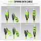 NUMBFISH - 4-in-1 USB C Cable, Multi Charger Cable With Breathing Light, Fast Charging With Spring Wire