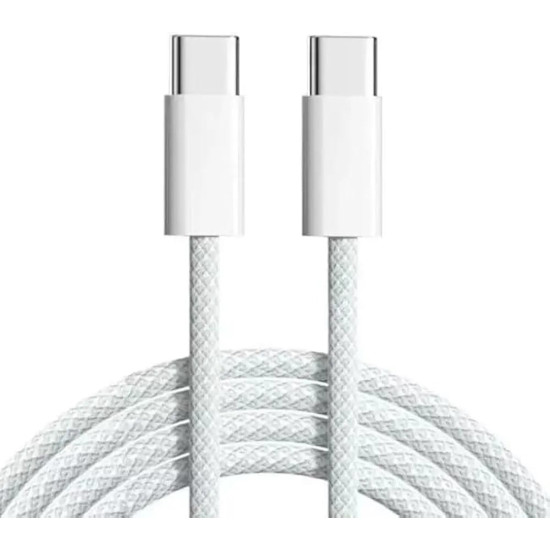 NUMBFISH - USB C Cable 1 Meter 60 Watts Type C Fast Charging Cable, Type C to Type C Cable (White)