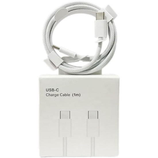 NUMBFISH - USB C Cable 1 Meter 60 Watts Type C Fast Charging Cable, Type C to Type C Cable (White)