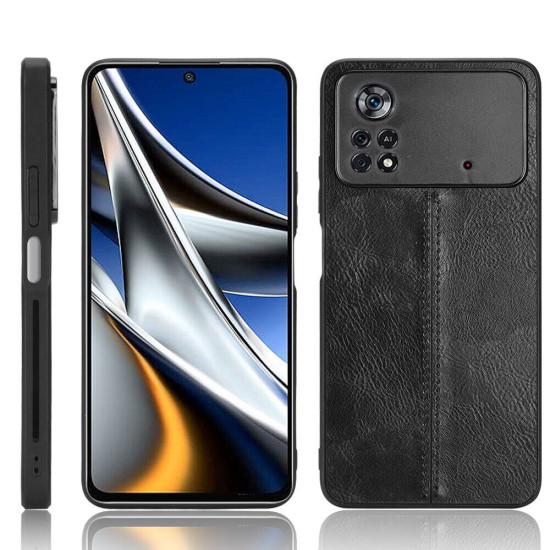 AL Safwah PC Case For Xiaomi Poco M4 Pro (4G) Business Hybrid  PU Leather TPU Back Case Cover