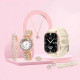 King Watch - A58 Plus Smart Watch Series with Women's Diamond Jewellery Set, Bluetooth Call, Sleep and 3 Pair Straps