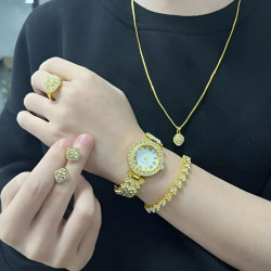 King Watch - A58 Plus Smart Watch Series with Women's Diamond Jewellery Set, Bluetooth Call, Sleep and 3 Pair Straps