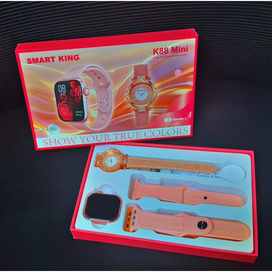 King Watch - K88 Mini Android Smartwatch and 3 Pair Straps