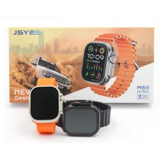 King Watch - M69 Ultra 2 Smart Watch Men Sports Smart watch Bluetooth Call Magnetic Charging Watch 3 Pairs Strap