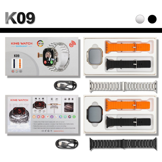 King Watch - K09 Android Smartwatch With 2.2 Inch Display 5G Sim Card Support and 3 Pair Straps